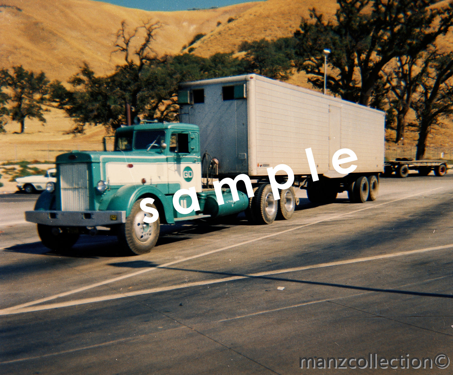 8x10 color semi-truck photo 1950's Ironnose Peterbilt - Transportation Treasure