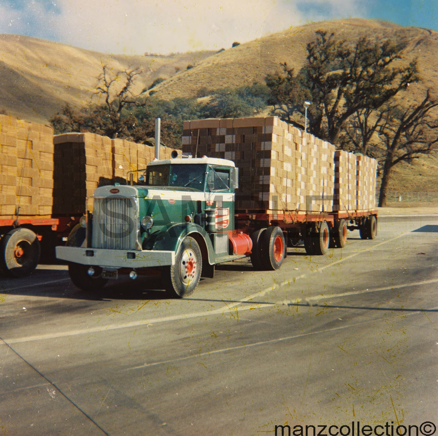 8x10 color semi-truck photo 1950's Ironnose Peterbilt JR YOUNG - Transportation Treasure