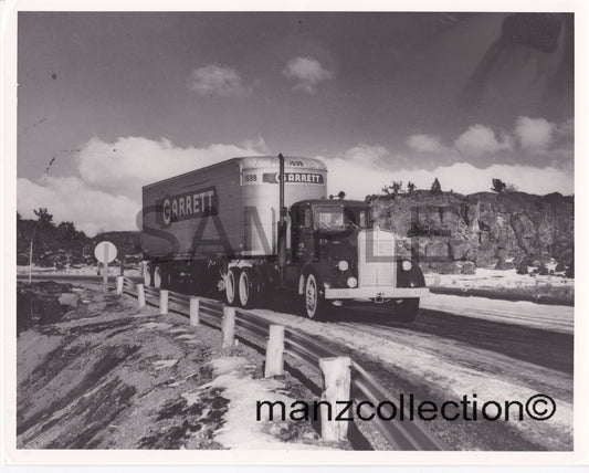 8X10 b & w semi-truck photo '40's Kenworth GARRETT FREIGHTLINES - Transportation Treasure