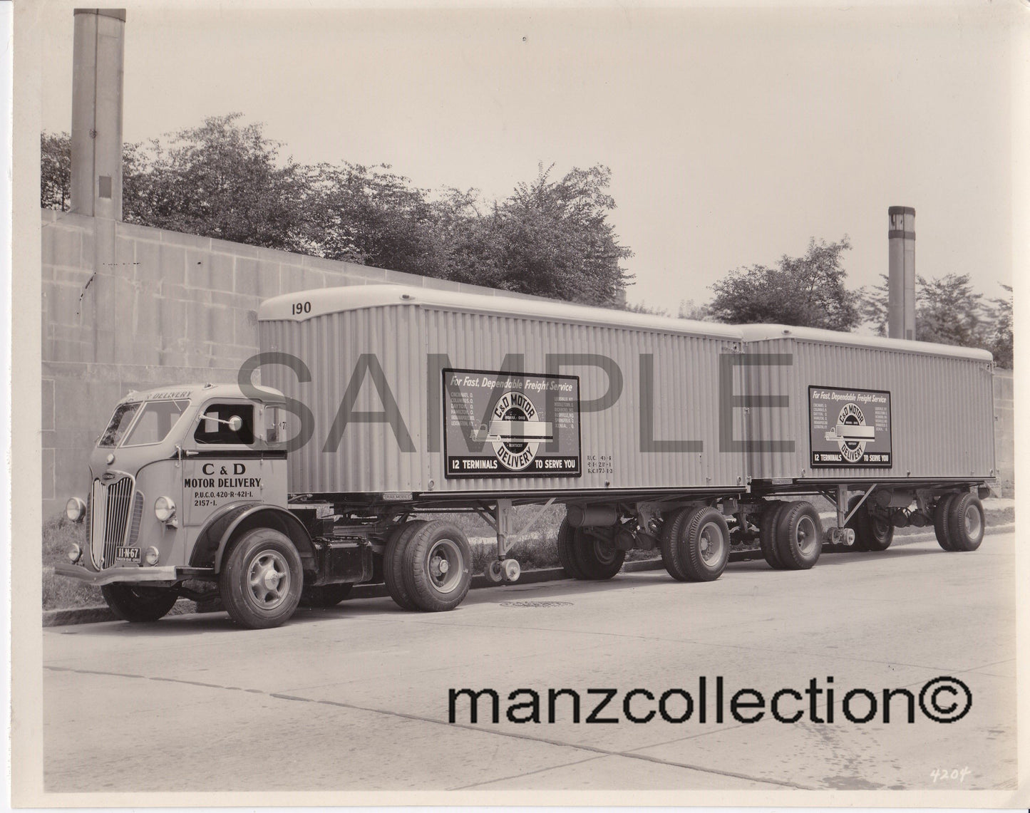 8X10 b & w semi-truck photo '40's Autocar C & D MOTOR DELIVERY - Transportation Treasure