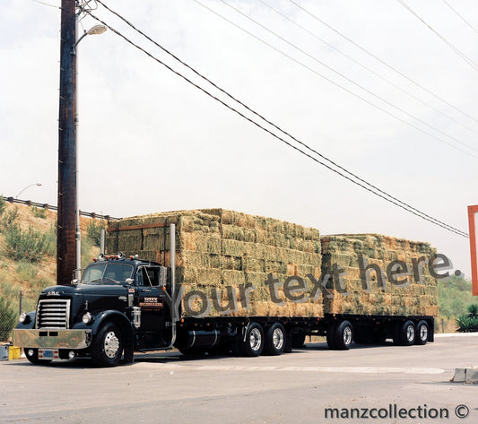 8x10 color semi-truck photo '50's GMC 650 truck 'n full trailer - Transportation Treasure