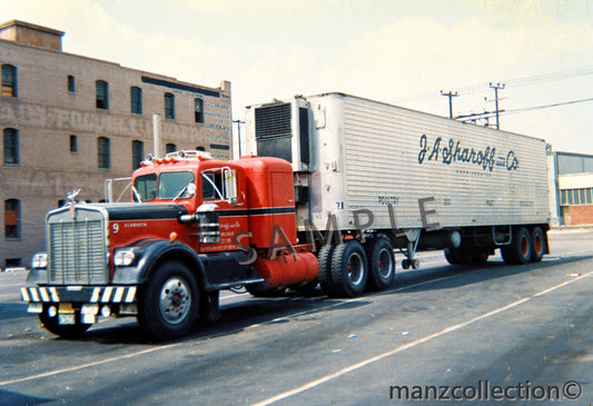 8X10 color semi-truck photo '50's Kenworth Conventional for Sharoff Co - Transportation Treasure