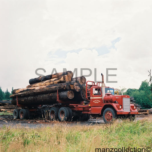 8x10 color semi-truck photo '60's KW ALLEN LOGGING CO. - Transportation Treasure