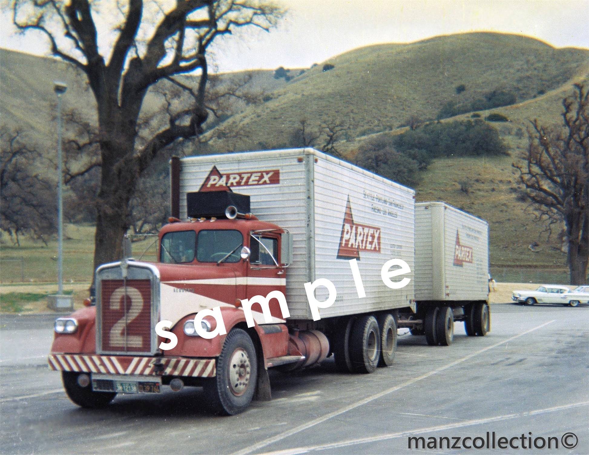 8 X 10 color semi-truck photo '60's KW PARTEX - Transportation Treasure