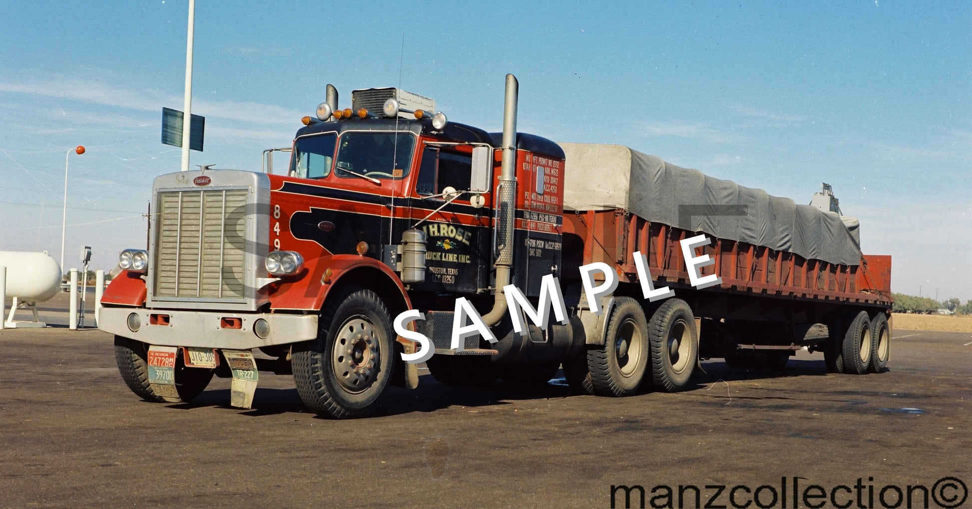 8x10 color semi-truck photo '60's Peterbilt JH ROSE TRUCKING - Transportation Treasure
