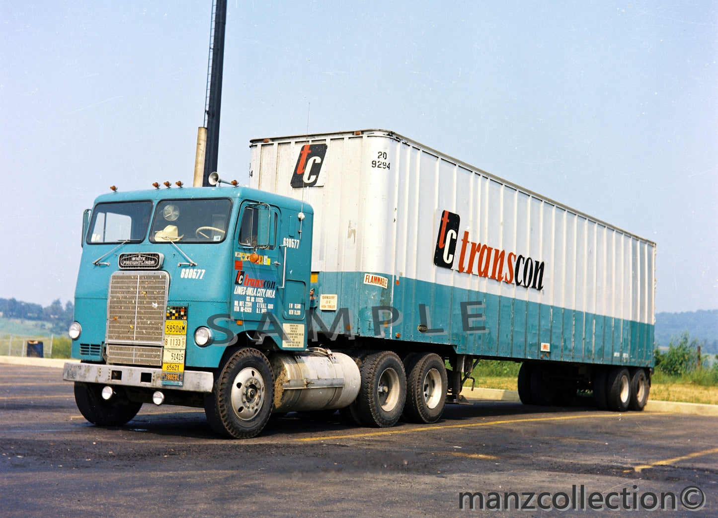 8x10 color semi-truck photo '70's Freightliner TRANSCON - Transportation Treasure