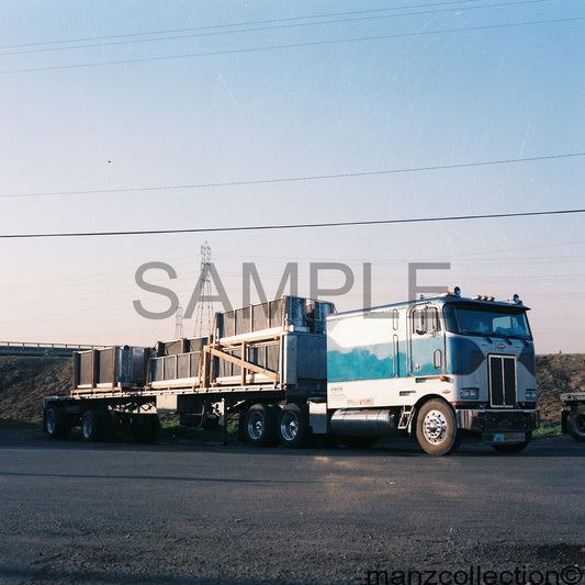 8x10 color semi-truck photo '90's Peterbilt COE large sleeper - Transportation Treasure