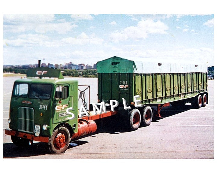 8X10 semi-truck photo early '50's Whitefreightliner LWB CANADIAN FREIGHTWAYS - Transportation Treasure