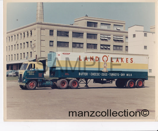 8x10 color semi-truck photo International DCO LAND 'O LAKES - Transportation Treasure
