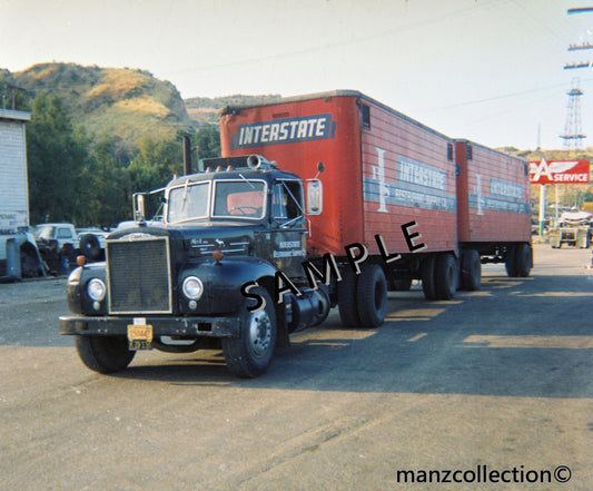 8X10 semi-truck photo LJ Mack INTERSTATE - Transportation Treasure