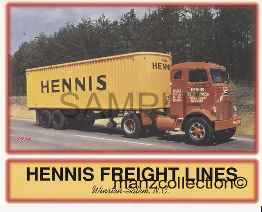 8X10 semi-truck photo Mack H-61 HENNIS FREIGHTLINES - Transportation Treasure