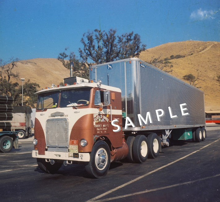 8X10 semi-truck photo  early '60's WFL PURVIS WADE CARPET MILL - Transportation Treasure