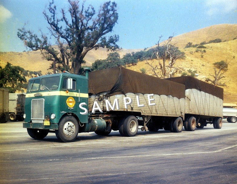 8X10 semi-truck photo  early '60's WFL HAMETT TRUCKING - Transportation Treasure